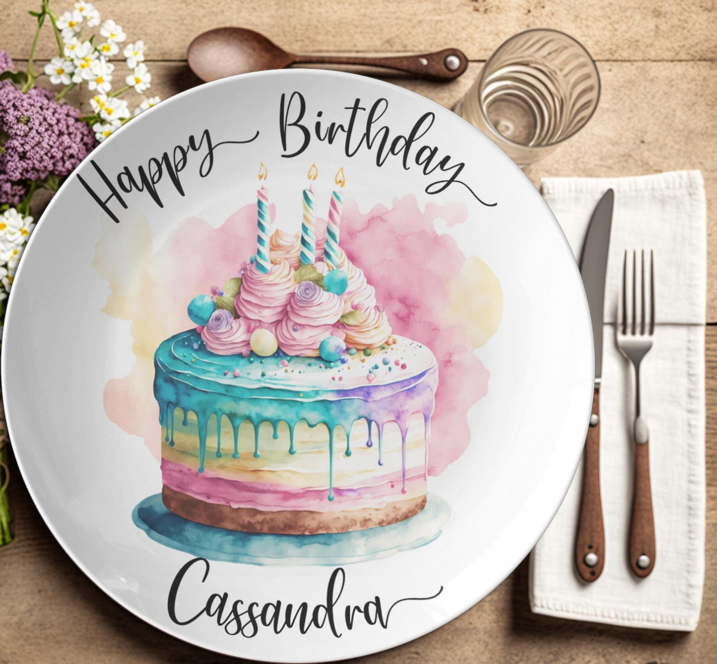 Birthday Plate Cake, 10" ThermoSaf Serving with Balloon Design