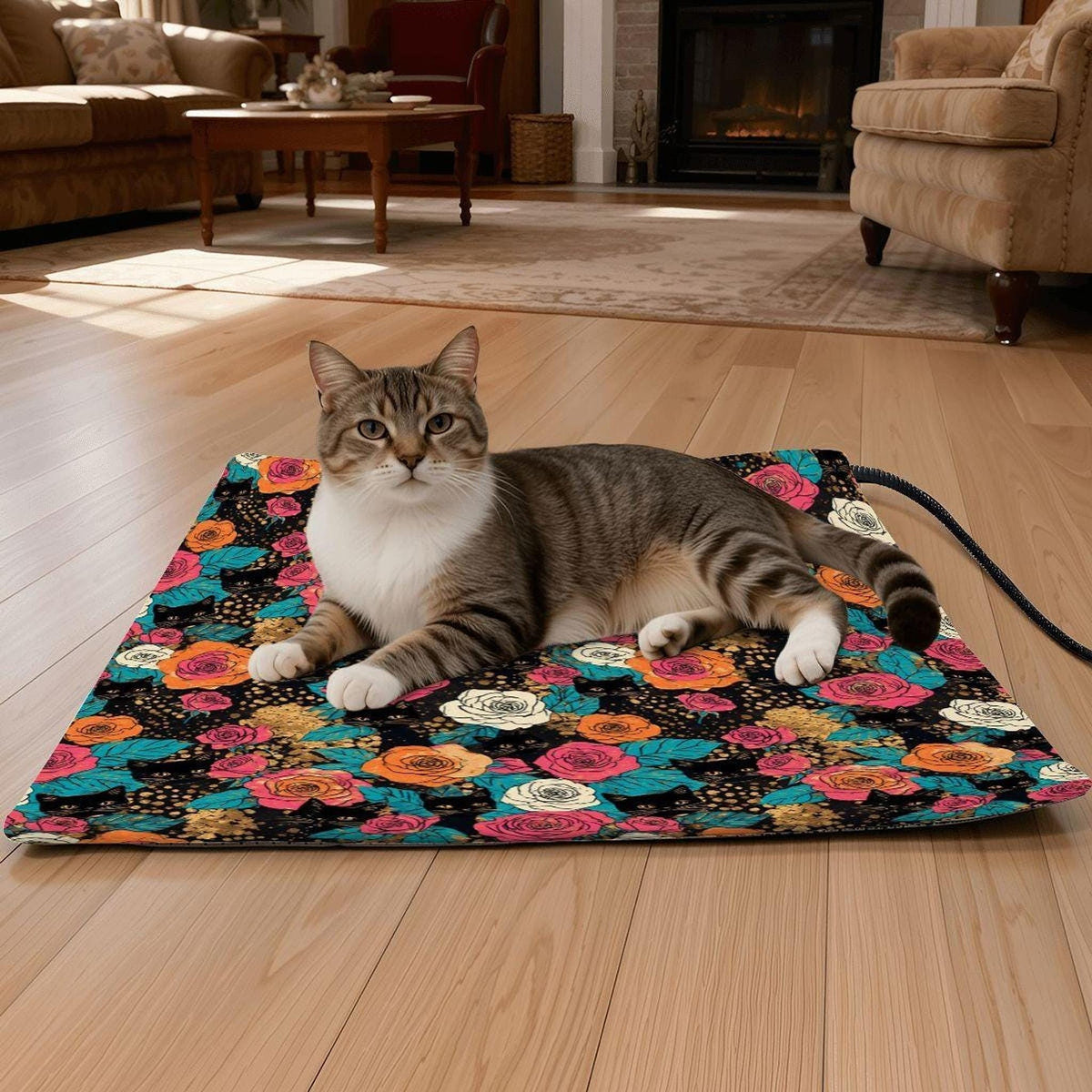 Cat Heating Pad - Warm Pet Bed Mat Electric Heated Blanket for Cats Small Animals