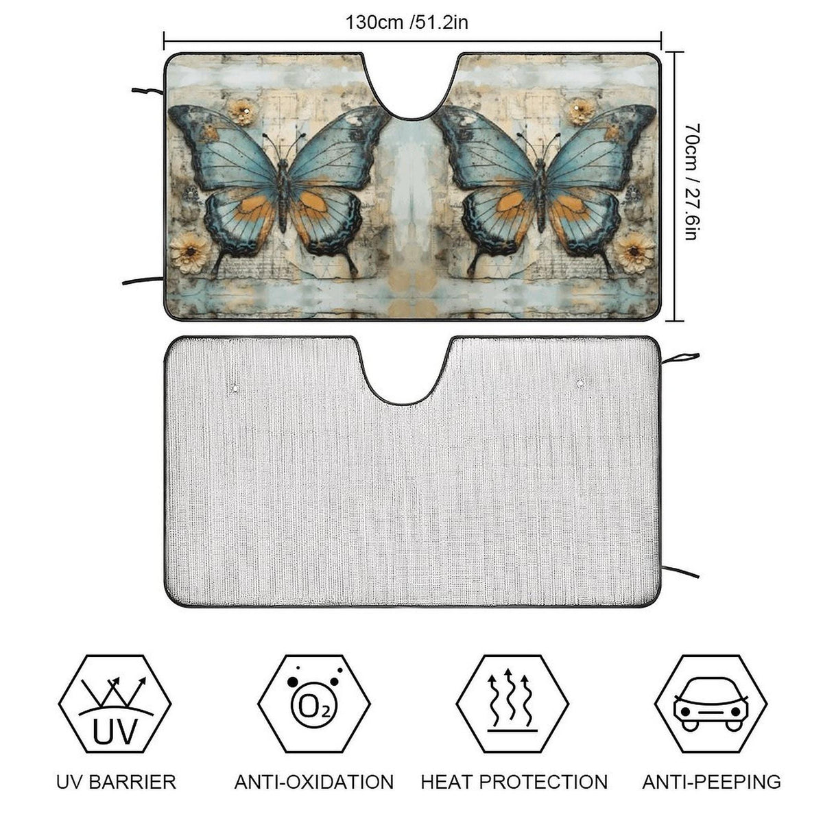 Butterfly Windshield Sunshade: Car Accessory for UV Protection and Decorative Vehicle Gift