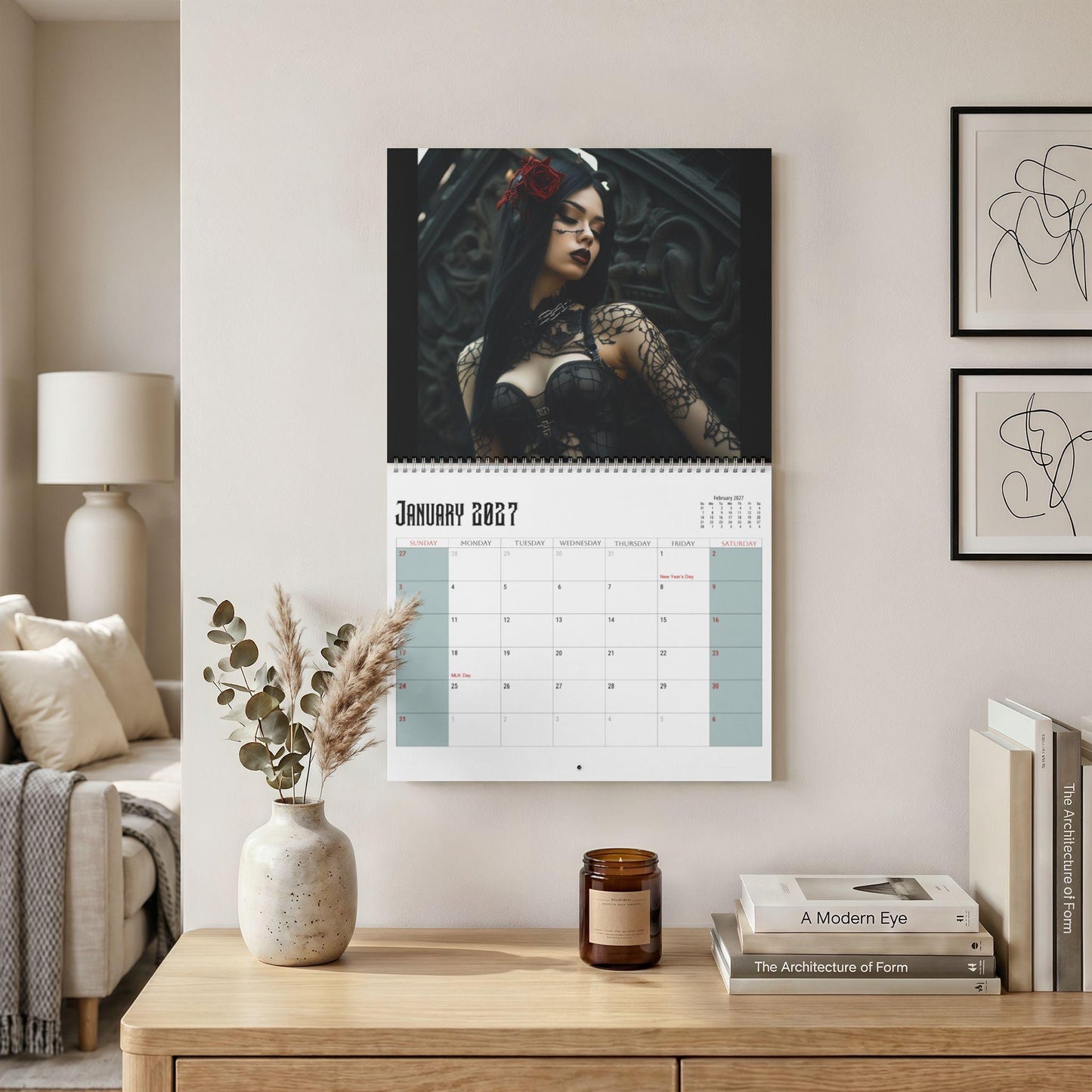 Gothic Women 2027 Wall Calendar | Dark Victorian Portraits, Monthly Planner