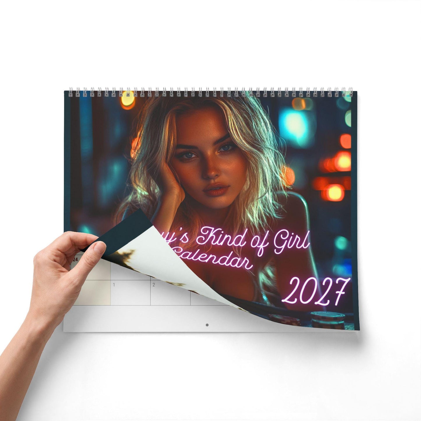 2027 Pinup Photography Wall Calendar, Monthly with Blank Grids
