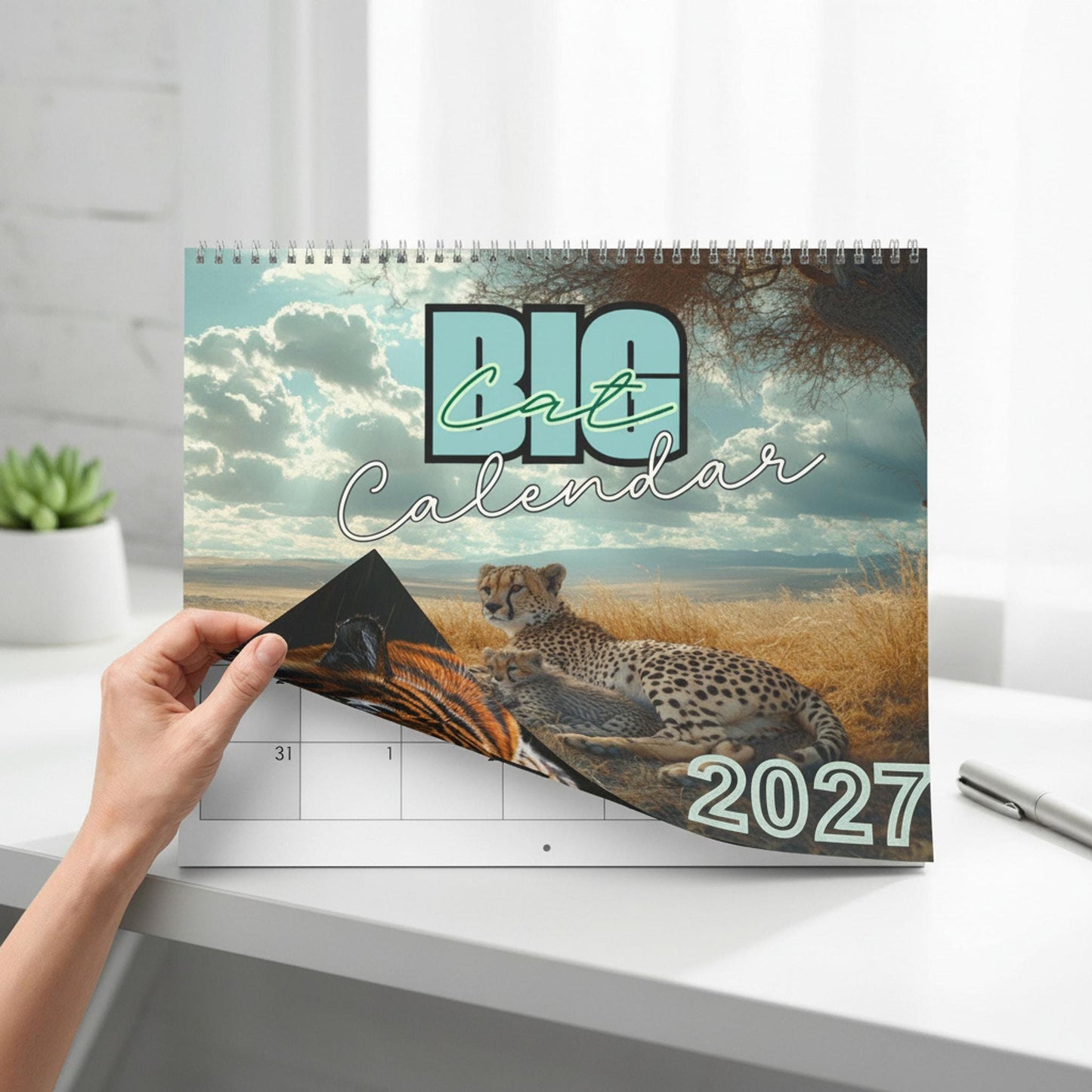 Big Cat Calendar 2027 - Feline Photography Wall Planner