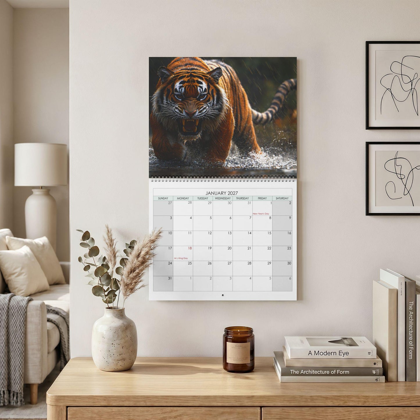 Big Cat Calendar 2027 - Feline Photography Wall Planner