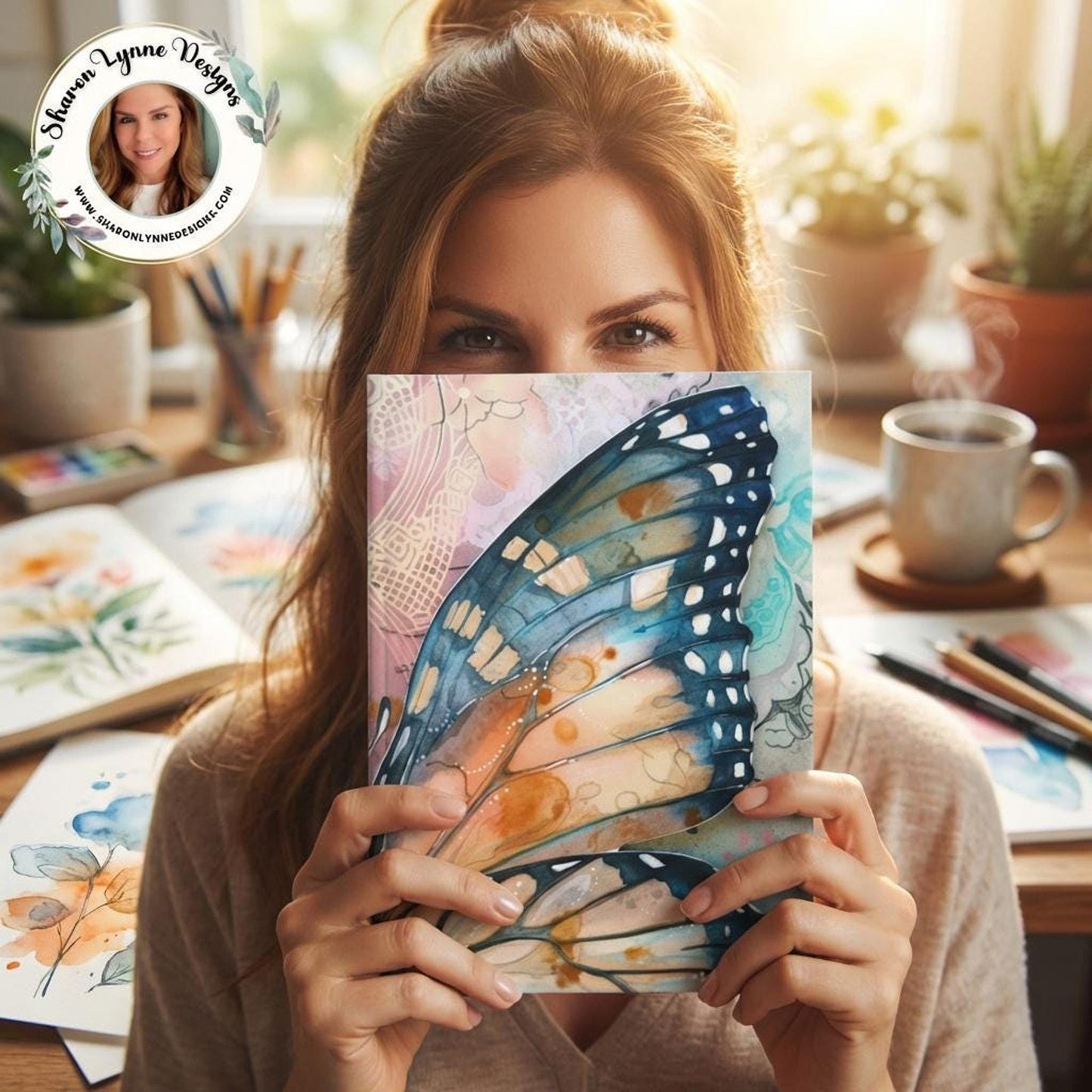 Butterfly Wing Journal, Customizable Blue Notebook with Inspirational Design