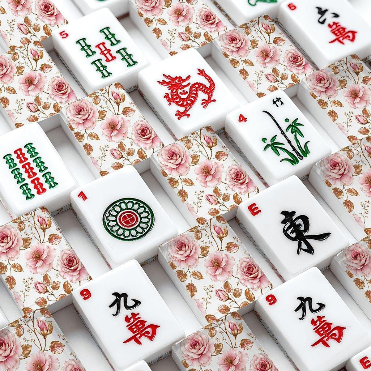 Rose Gold American Mahjong Set – 166 Piece Acrylic Tiles with Jokers