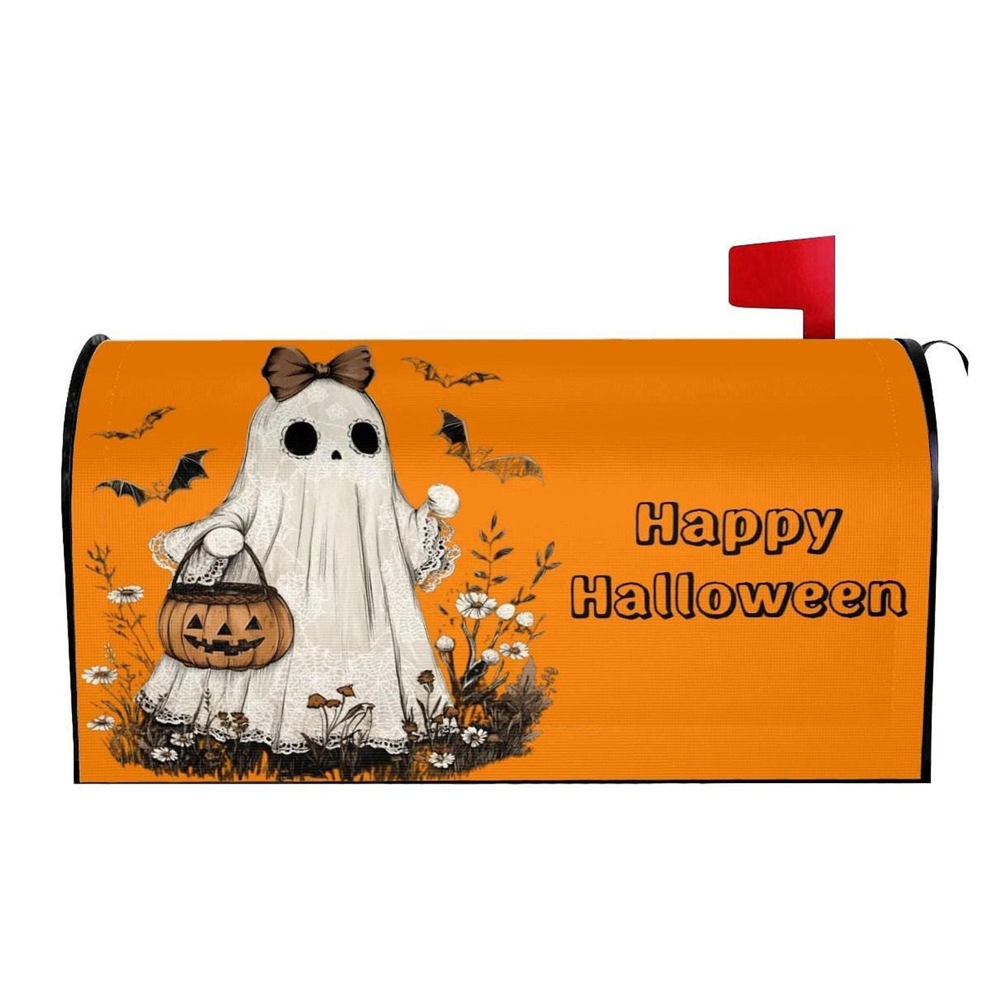 Weatherproof Holiday Mailbox Wrap, Waterproof 100% Oxford Polyester with Magnetic Halloween Design