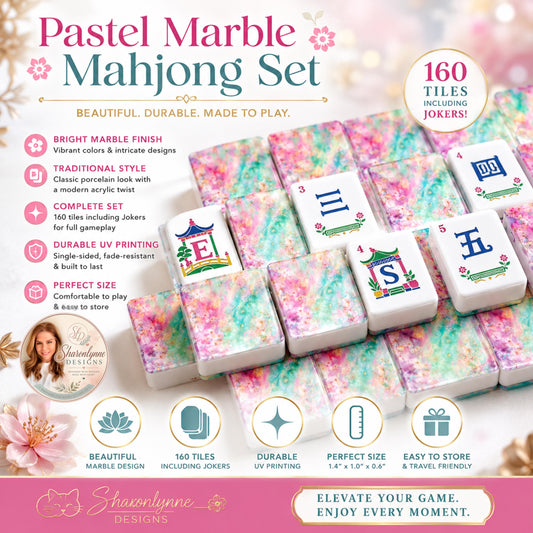 Pastel American Mahjong Tiles (Traditional Porcelain Style)