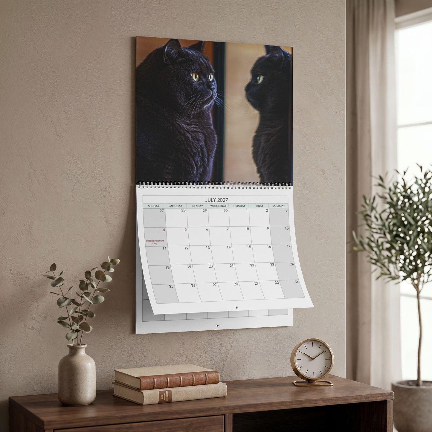Fat Cat 2027 Wall Calendar | Playful Pet Photos, Writable Grid