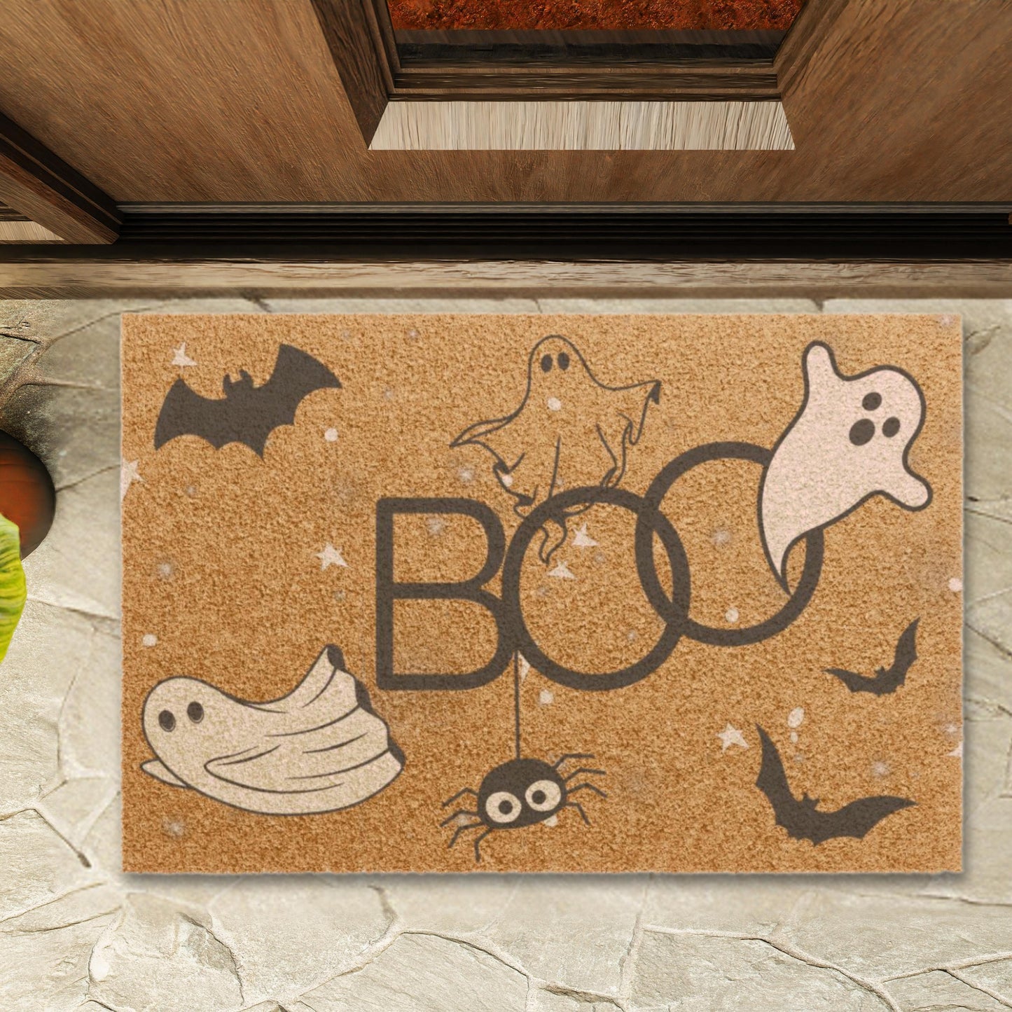 Otherworldly Haunted Halloween Doormat, Personalized Coir, 24 × 16 Inch