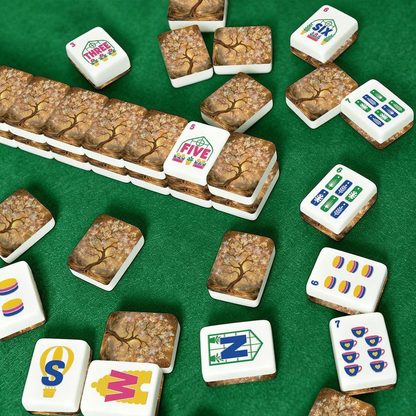 Tree Of Life American Mahjong Set, 160-Piece Acrylic With Jokers