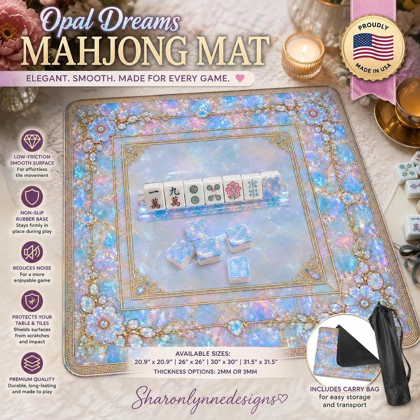 Opal Dreams Mahjong Mat (Made in USA)