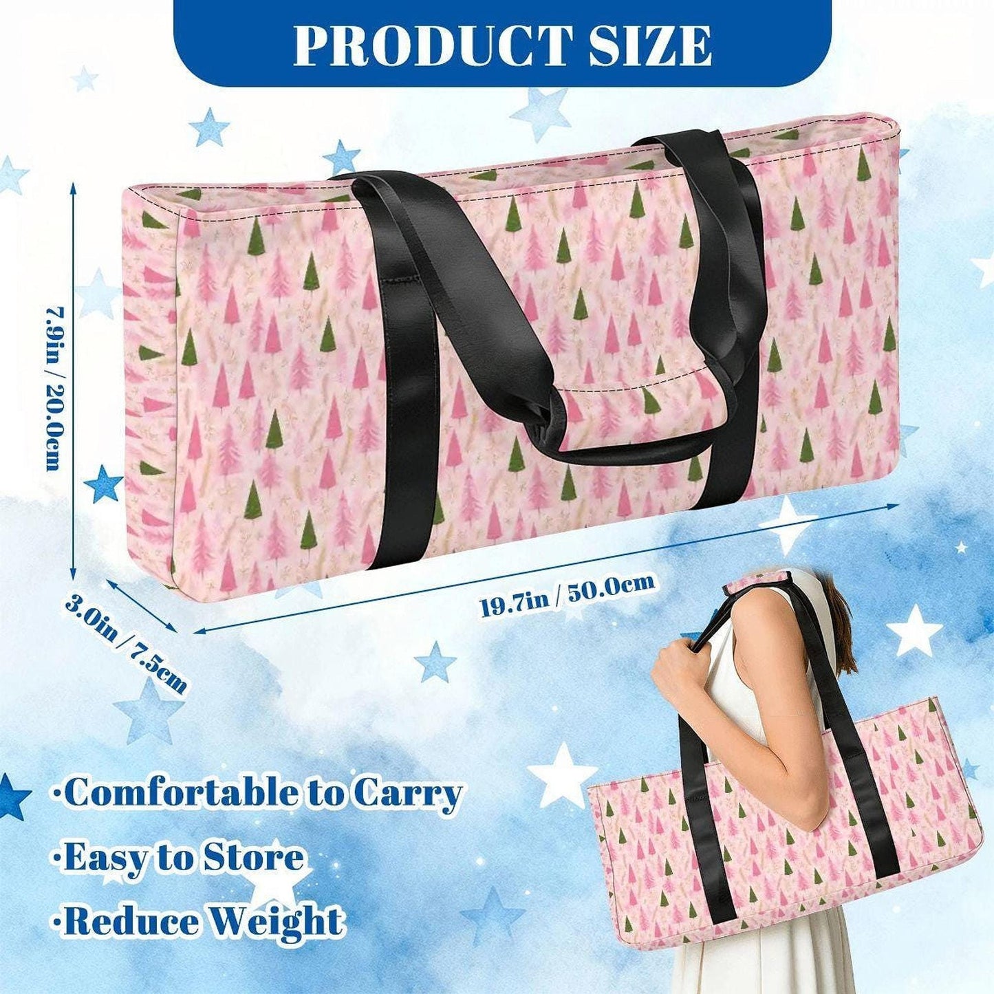 Pink Tree Mahjong Bag Set – 3 Piece Canvas Storage & Travel Set