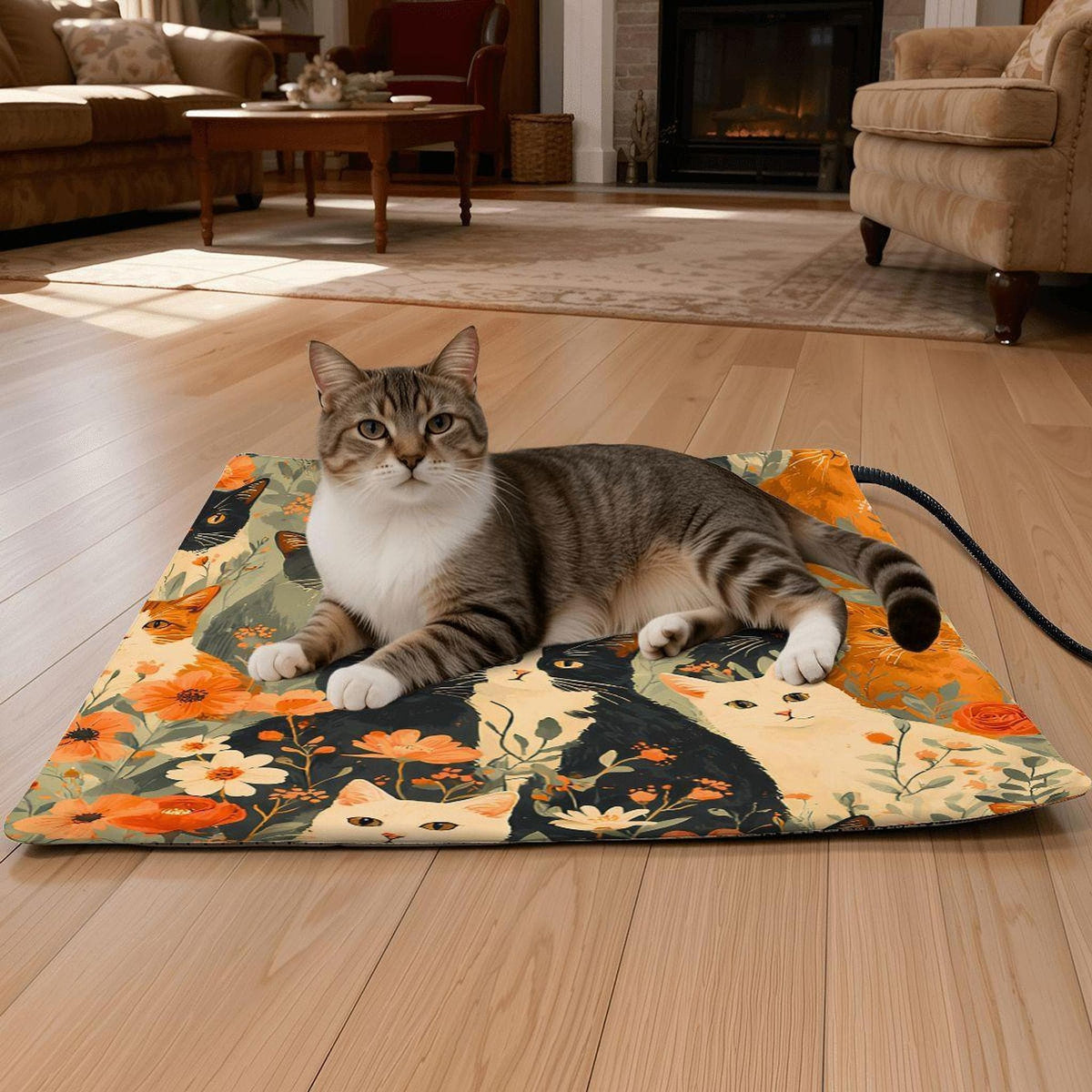 Electric Cat Heating Pad: Cozy Pet Bed, Adjustable Temperature, Safety Timer