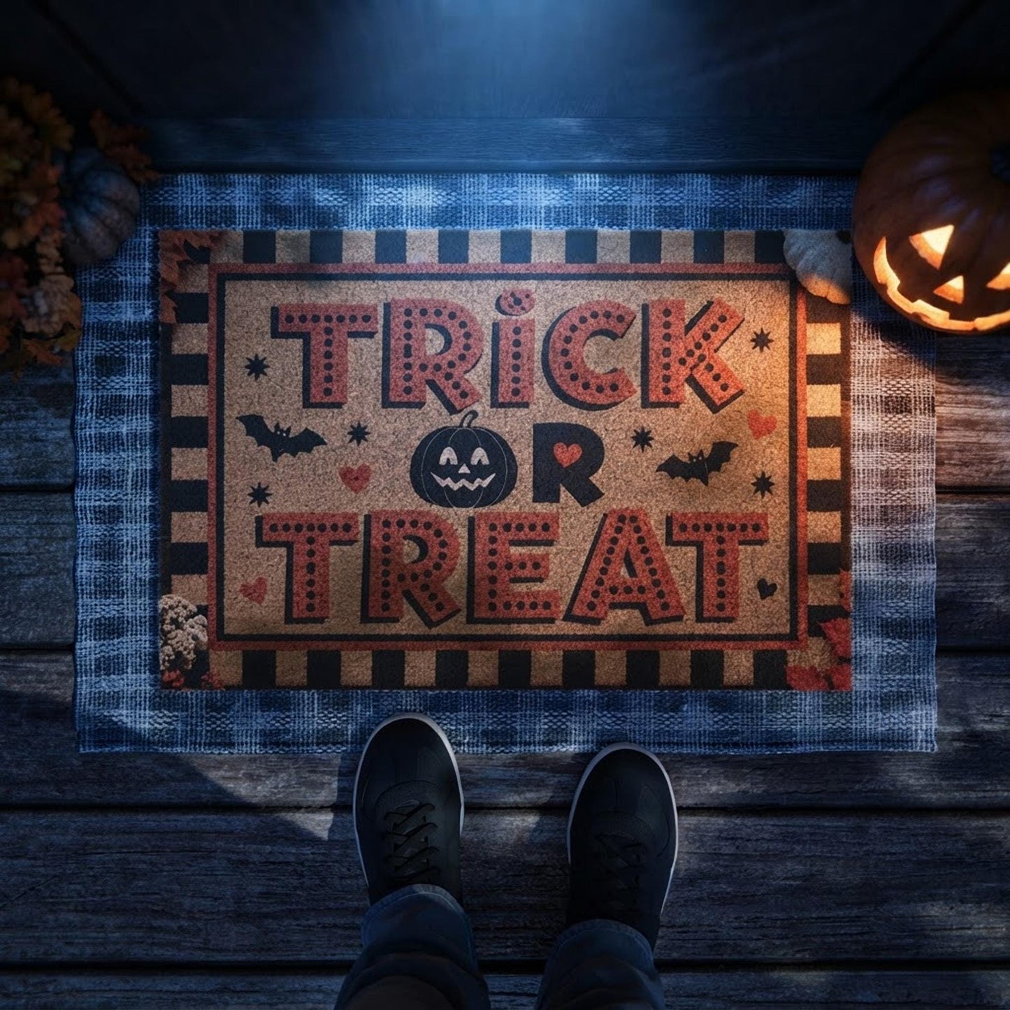 Halloween Coir Doormat, 24 × 16 Inch with Anti-Slip Backing