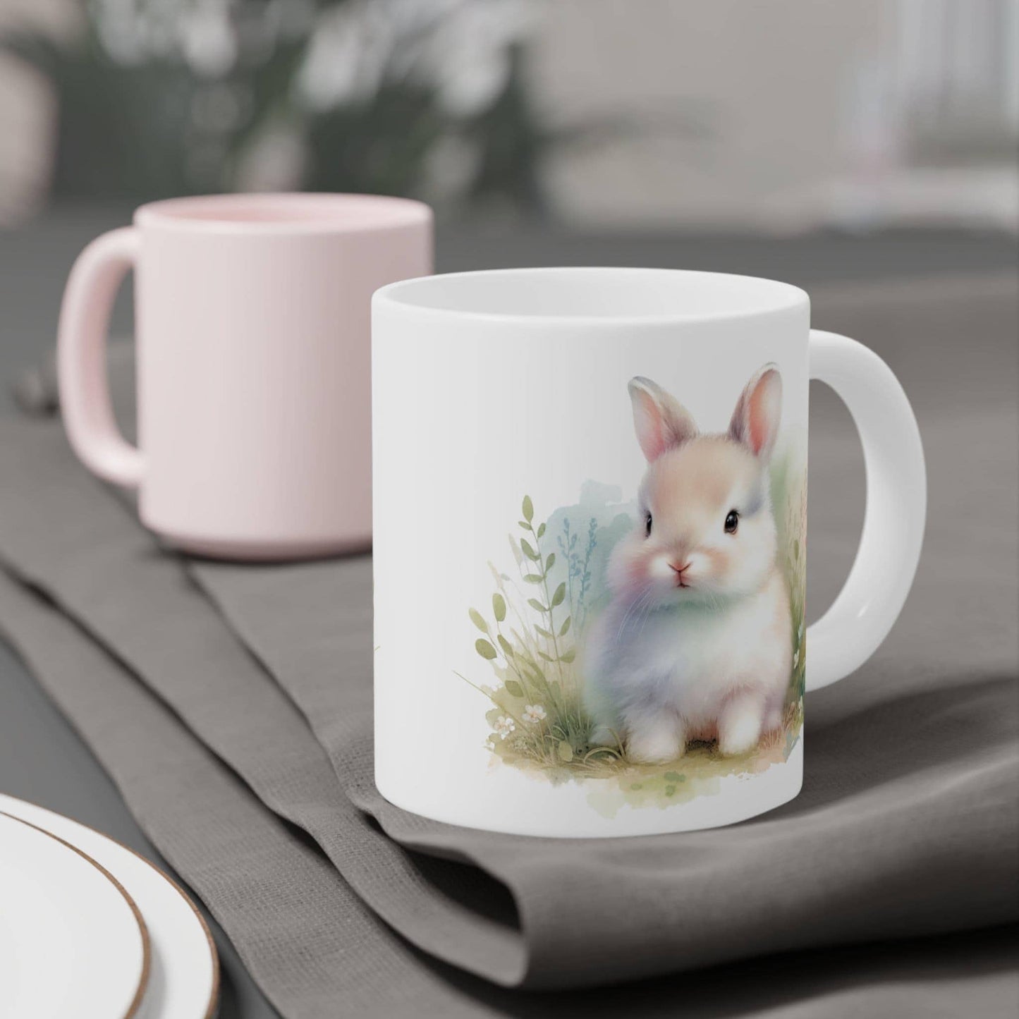 Ceramic Bunny Coffee Mug, Microwave And Dishwasher Safe, 11–20 oz Sizes