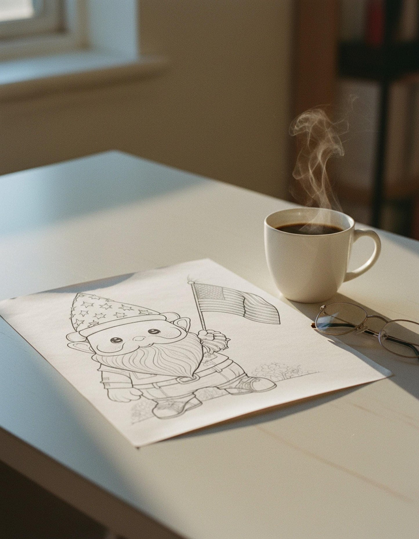 Coloring Download 20 Gnome Pages, Printable 8.5 x 11 Inch Digital File