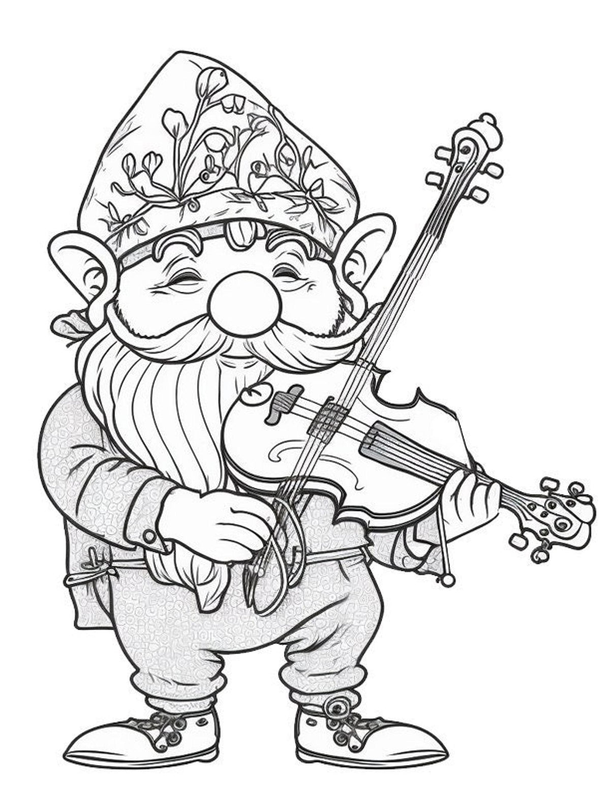Coloring Download 20 Gnome Pages, Printable 8.5 x 11 Inch Digital File