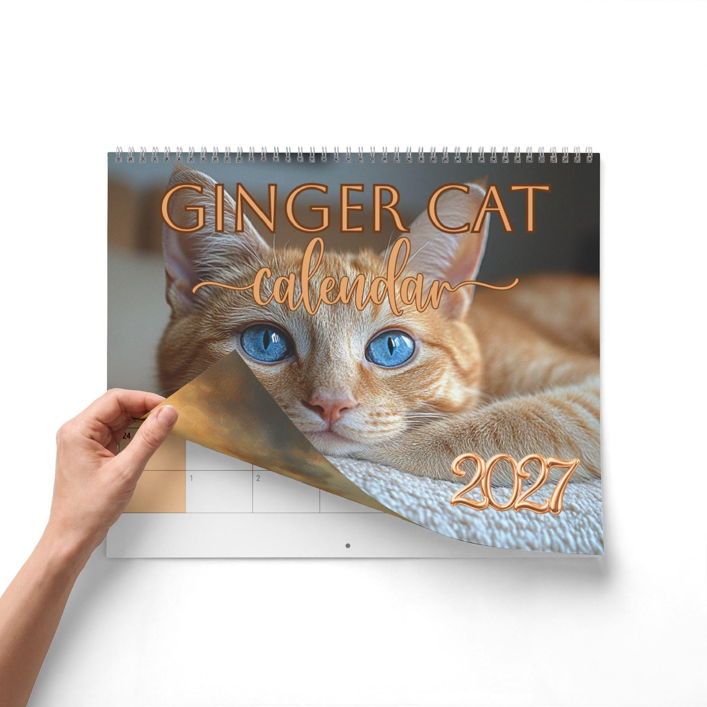 Ginger Cat Calendar 2027, Monthly Planner with Cat Photos