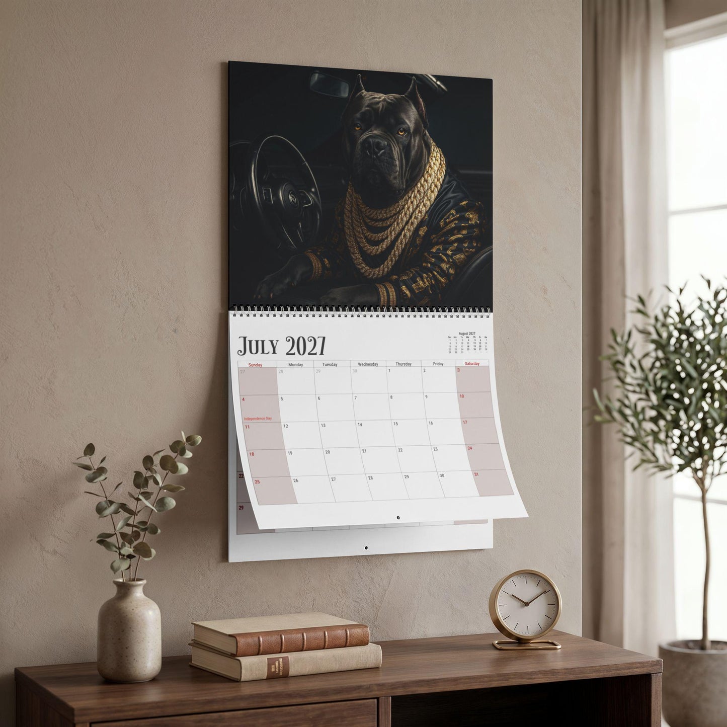 2027 Dog Wall Calendar, Blank Writable Monthly Planner with Wire Binding
