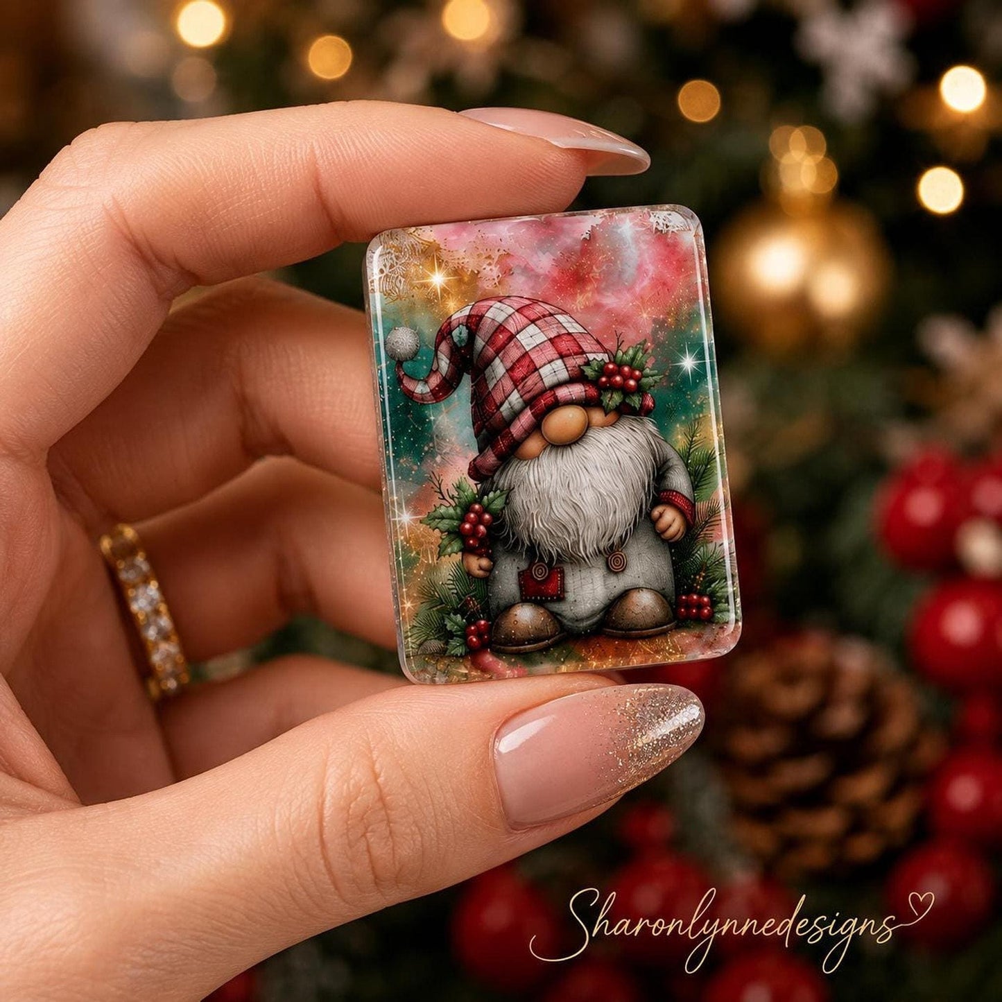 Christmas Gnome American Mahjong Set, 160 Acrylic Tiles, Winter Cardinal Design