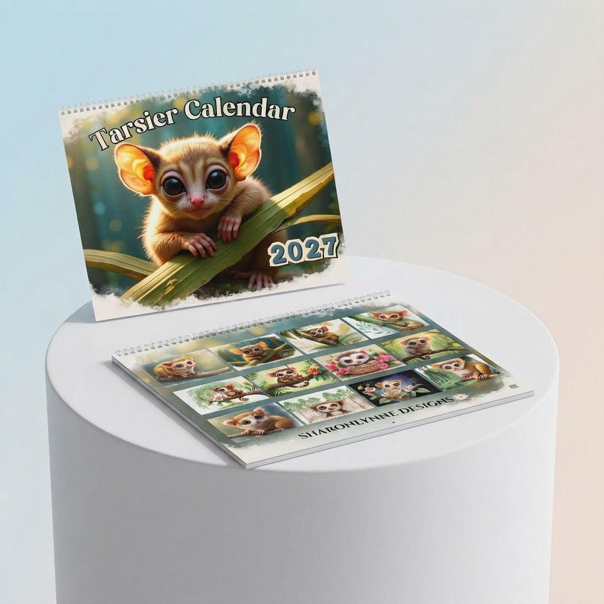 2027 Tarsier Wall Calendar | Vibrant Animal Art, Writable Grids (11"x8.5")