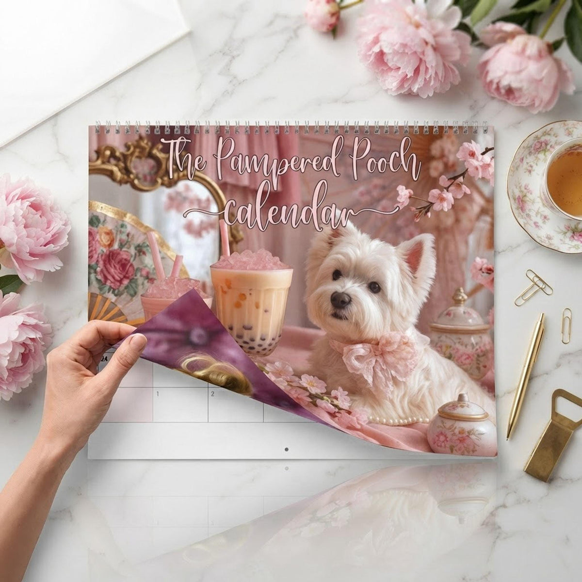 2027 Dog Wall Calendar, Writable Monthly Planner with Wire Binding
