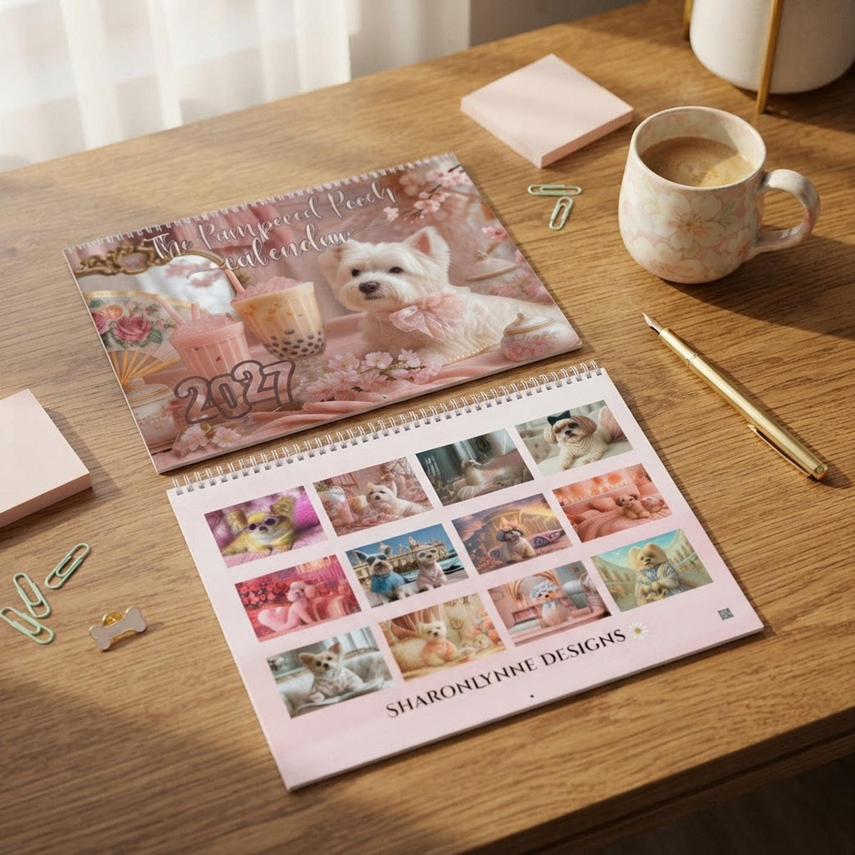 2027 Dog Wall Calendar, Writable Monthly Planner with Wire Binding