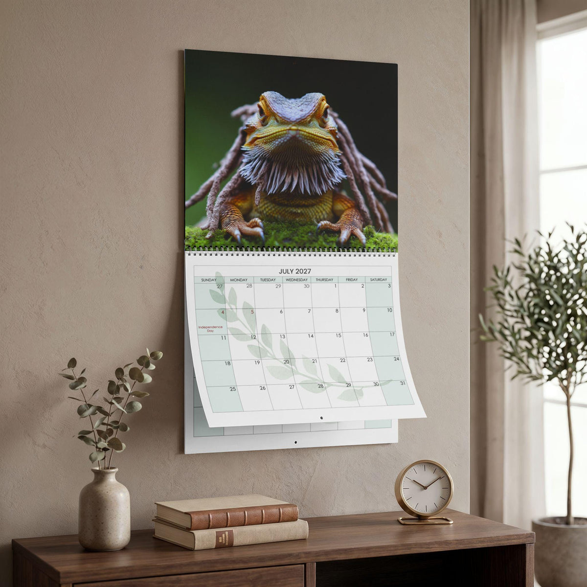 2027 Bearded Dragon Wall Calendar | Customizable Reptile Photos (11"x8.5" or 14"x11.5")