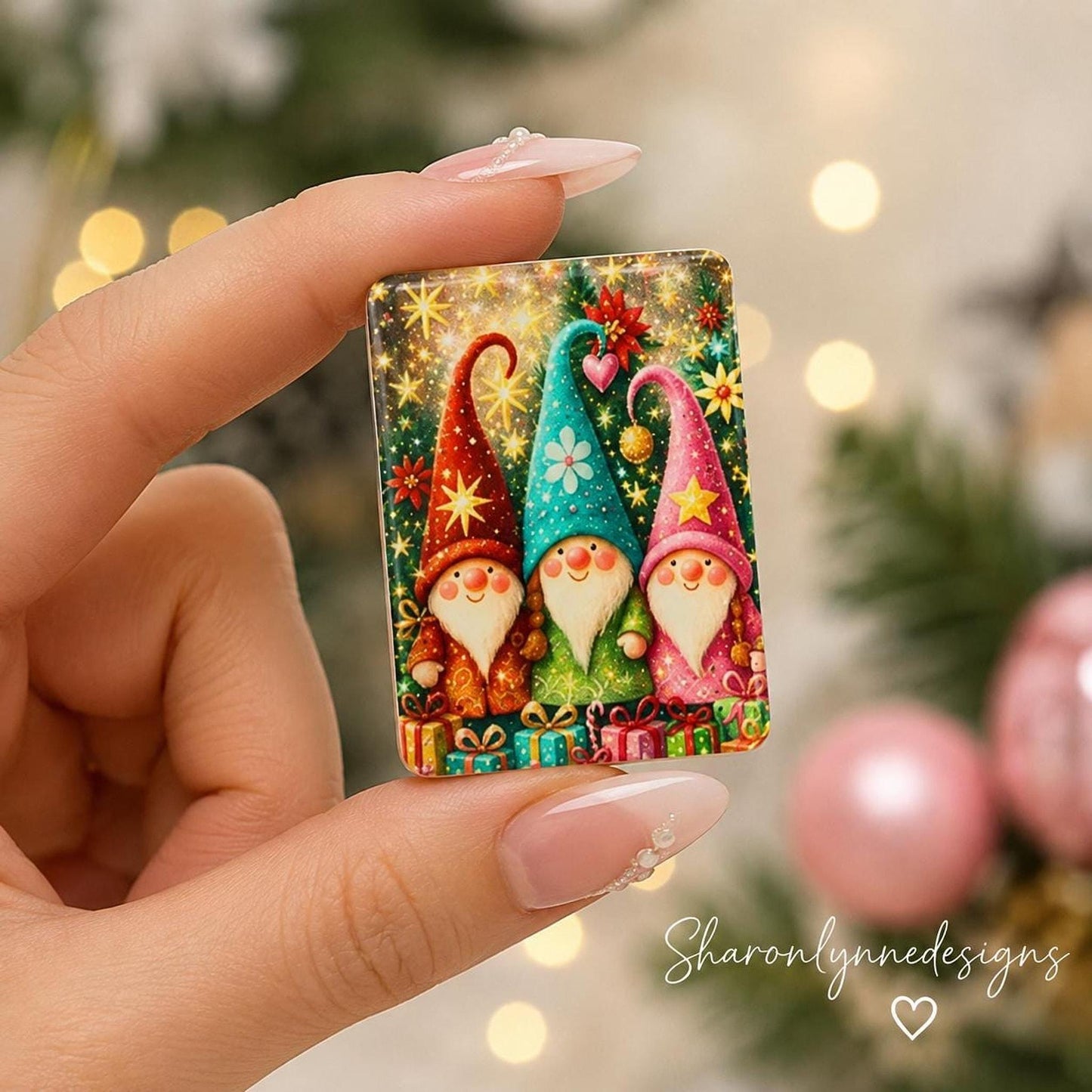 American Mahjong Set, Christmas Gnome Design with 160 Acrylic Tiles