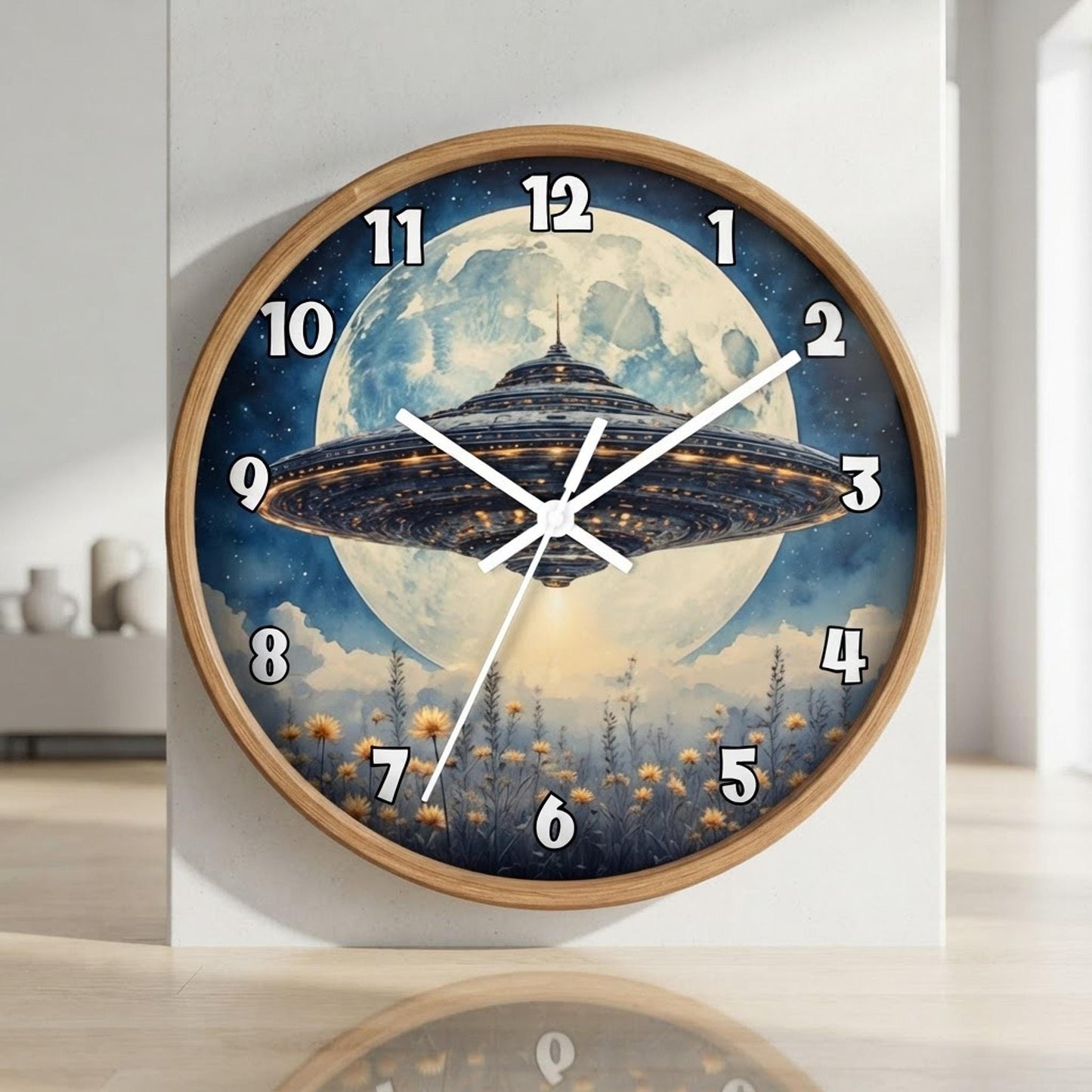 Operated Battery Wall Clock, 10-Inch Plexiglass Face with Silent Mechanism