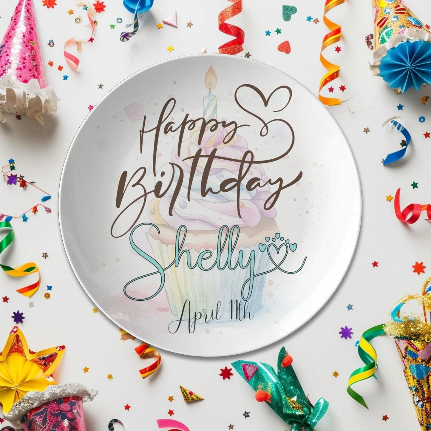 Personalized Birthday Plate, 10-Inch ThermoSaf Polymer with Name and Birth Date