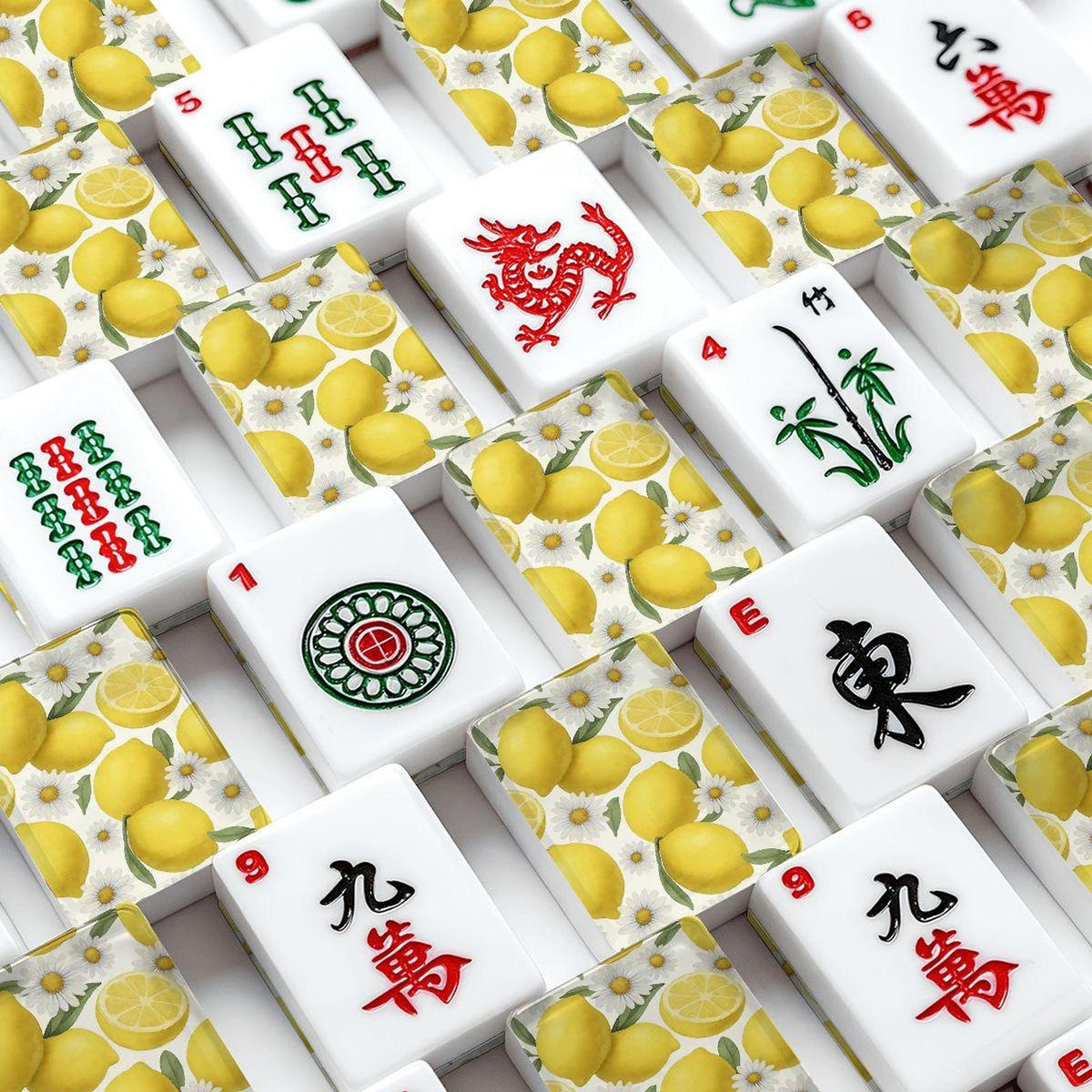 Lemon American Mahjong Tiles Set | 166 Acrylic Pieces with Jokers