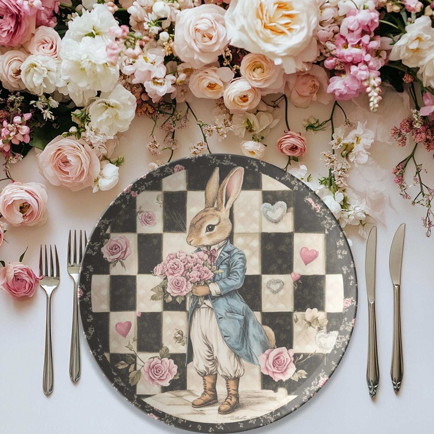 Checkered Plate, 10 x 10 Inch ThermoSaf Polymer Rabbit Tableware