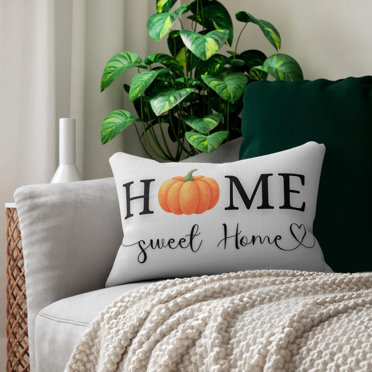 Lumbar Cushion, Fall Polyester Accent with Double-Sided Seasonal Print
