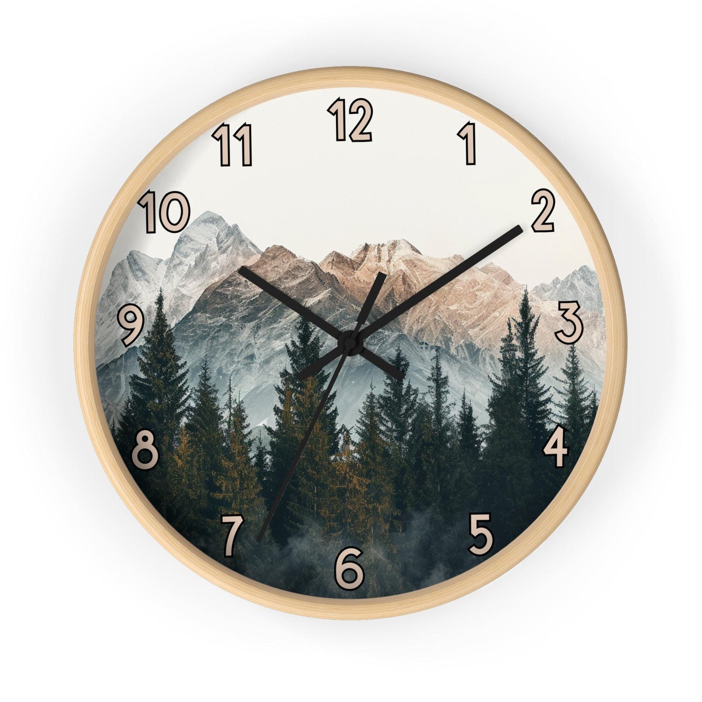 Functional Timepiece, 10 x 10-Inch Wood Frame Wall Clock with Silent Plexiglass Face