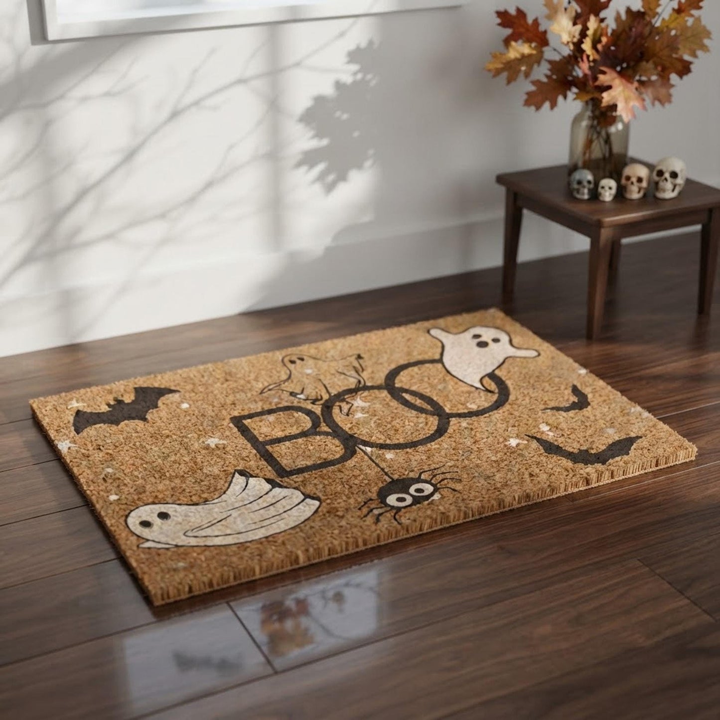 Otherworldly Haunted Halloween Doormat, Personalized Coir, 24 × 16 Inch