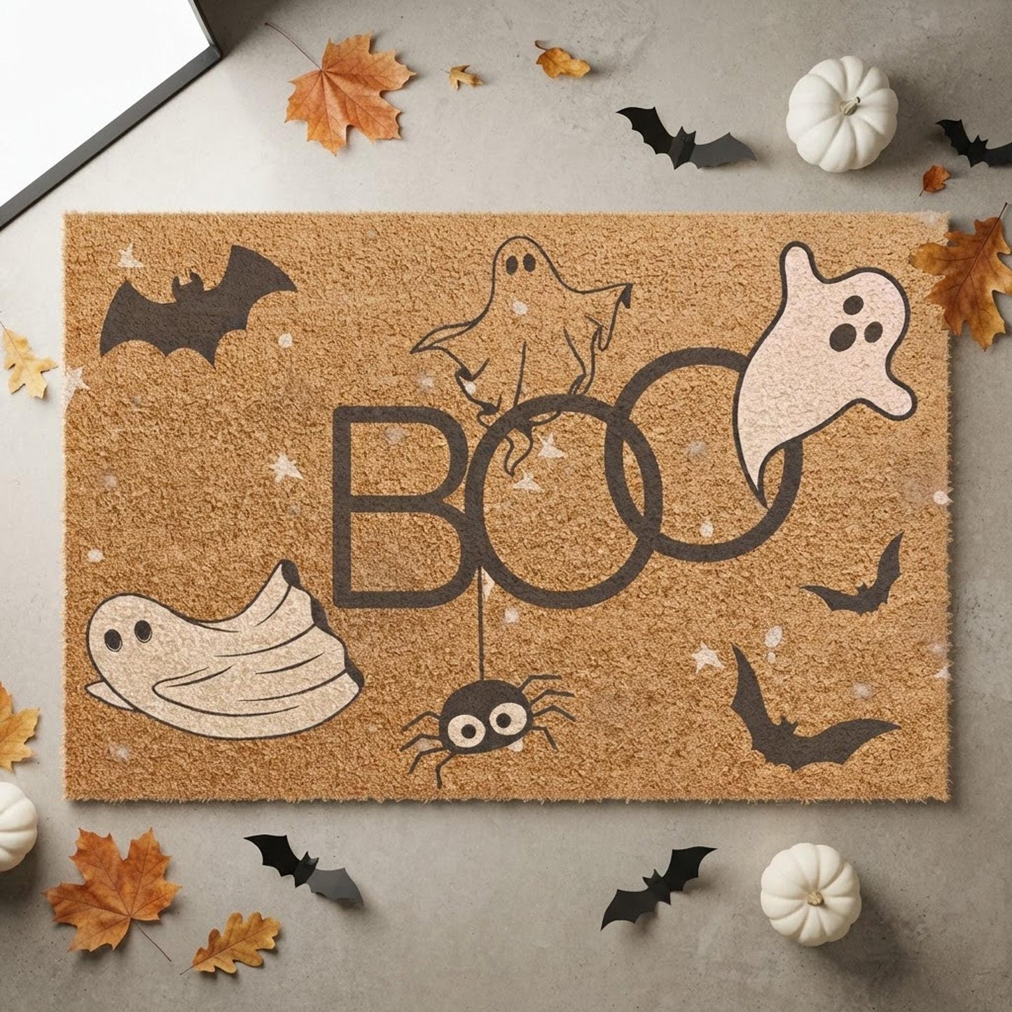 Otherworldly Haunted Halloween Doormat, Personalized Coir, 24 × 16 Inch