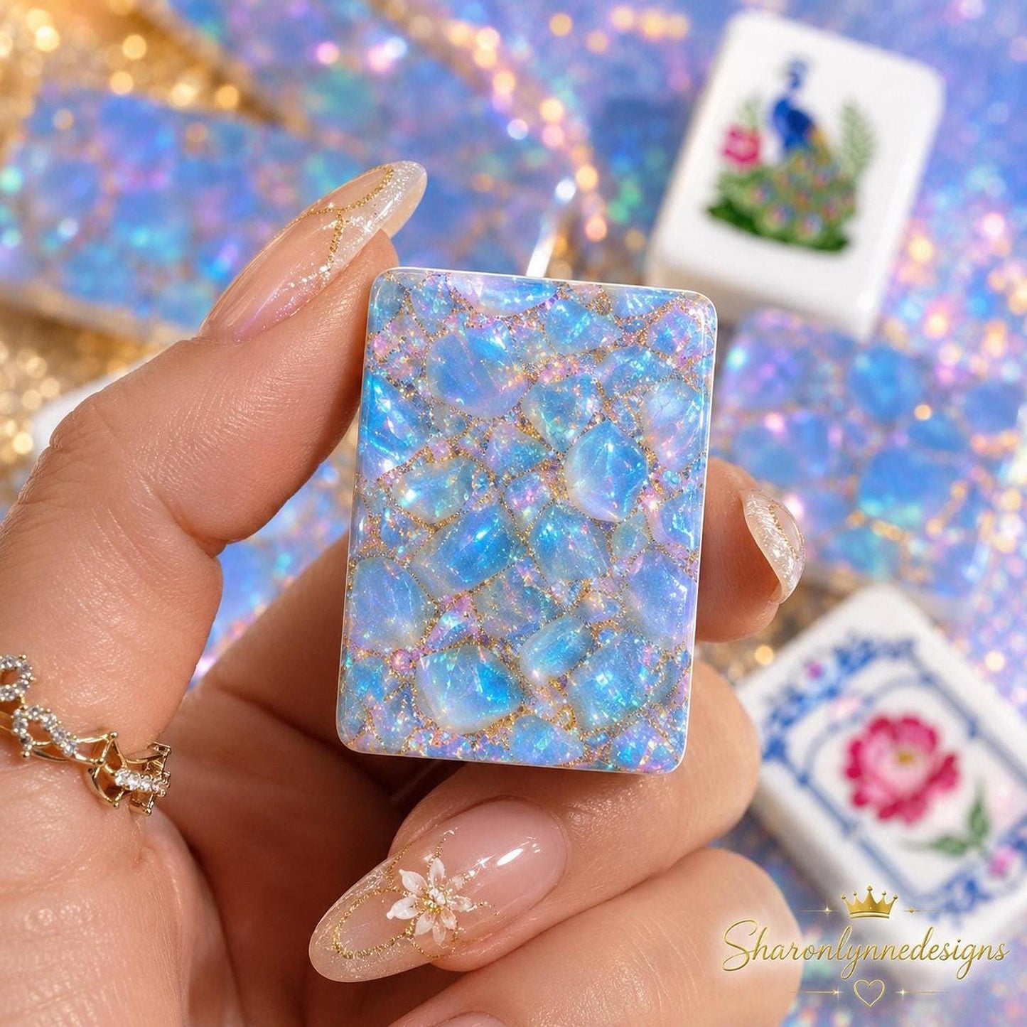 Opal Dreams American Mahjong Tiles (Traditional Porcelain Style)