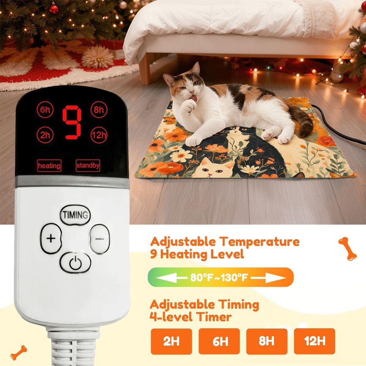 Electric Cat Heating Pad: Cozy Pet Bed, Adjustable Temperature, Safety Timer