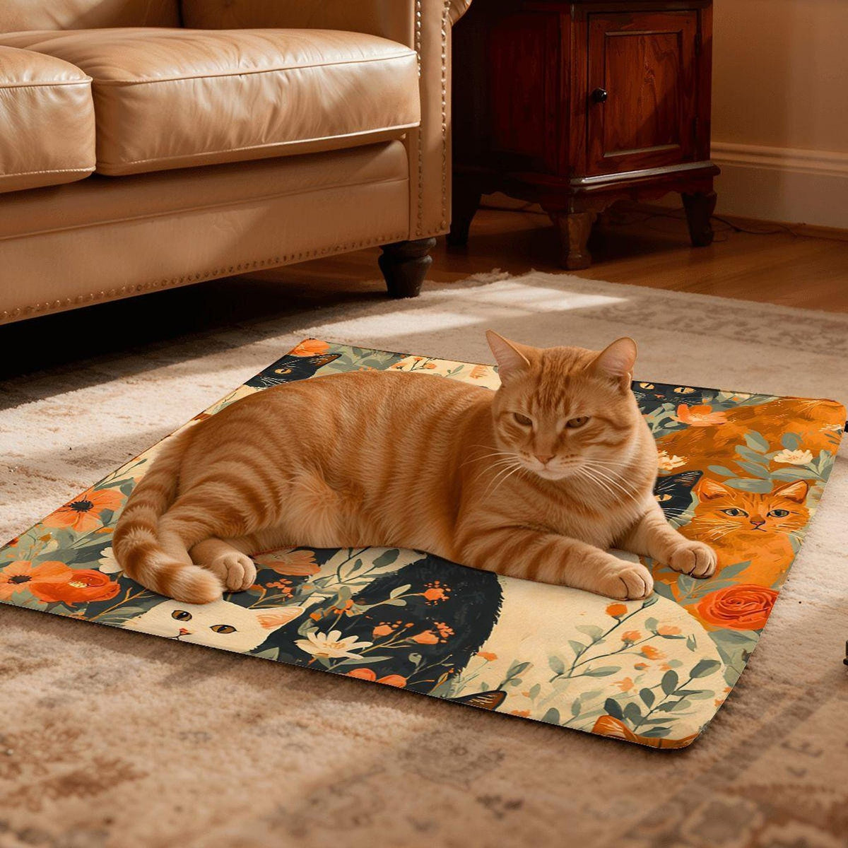 Electric Cat Heating Pad: Cozy Pet Bed, Adjustable Temperature, Safety Timer