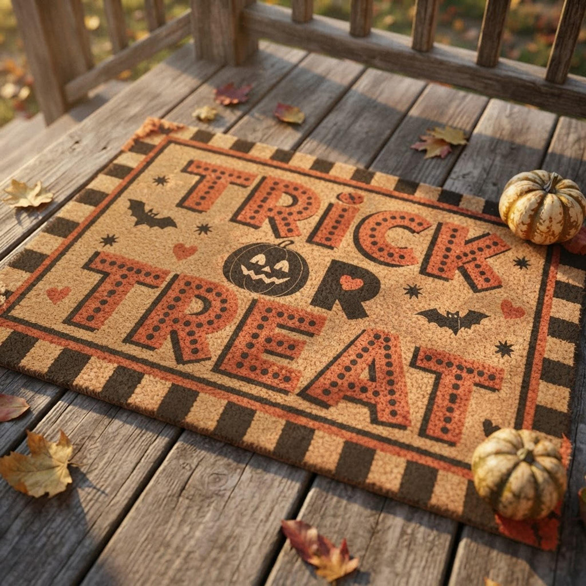 Halloween Coir Doormat, 24 × 16 Inch with Anti-Slip Backing