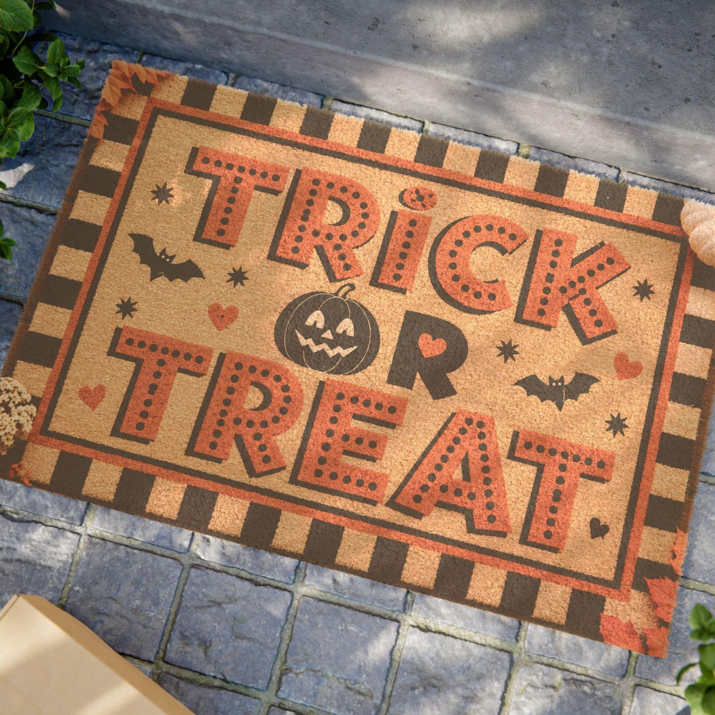 Halloween Coir Doormat, 24 × 16 Inch with Anti-Slip Backing