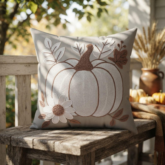 Zippered Washable Pumpkin Pillow, Faux Suede Double-Sided Print with Concealed Closure