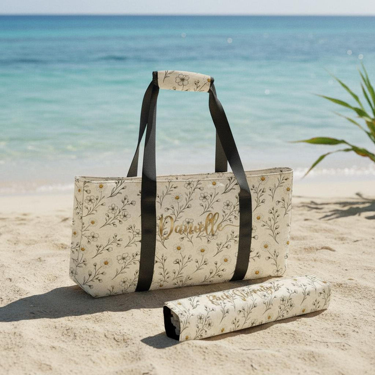 Custom Mahjong Bag Set, Personalized Floral Canvas Storage for Essentials