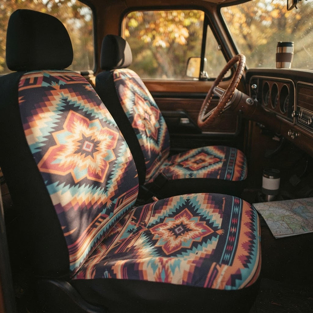Native Seat Covers, Polyester Spandex Blend Full Set for Front and Rear