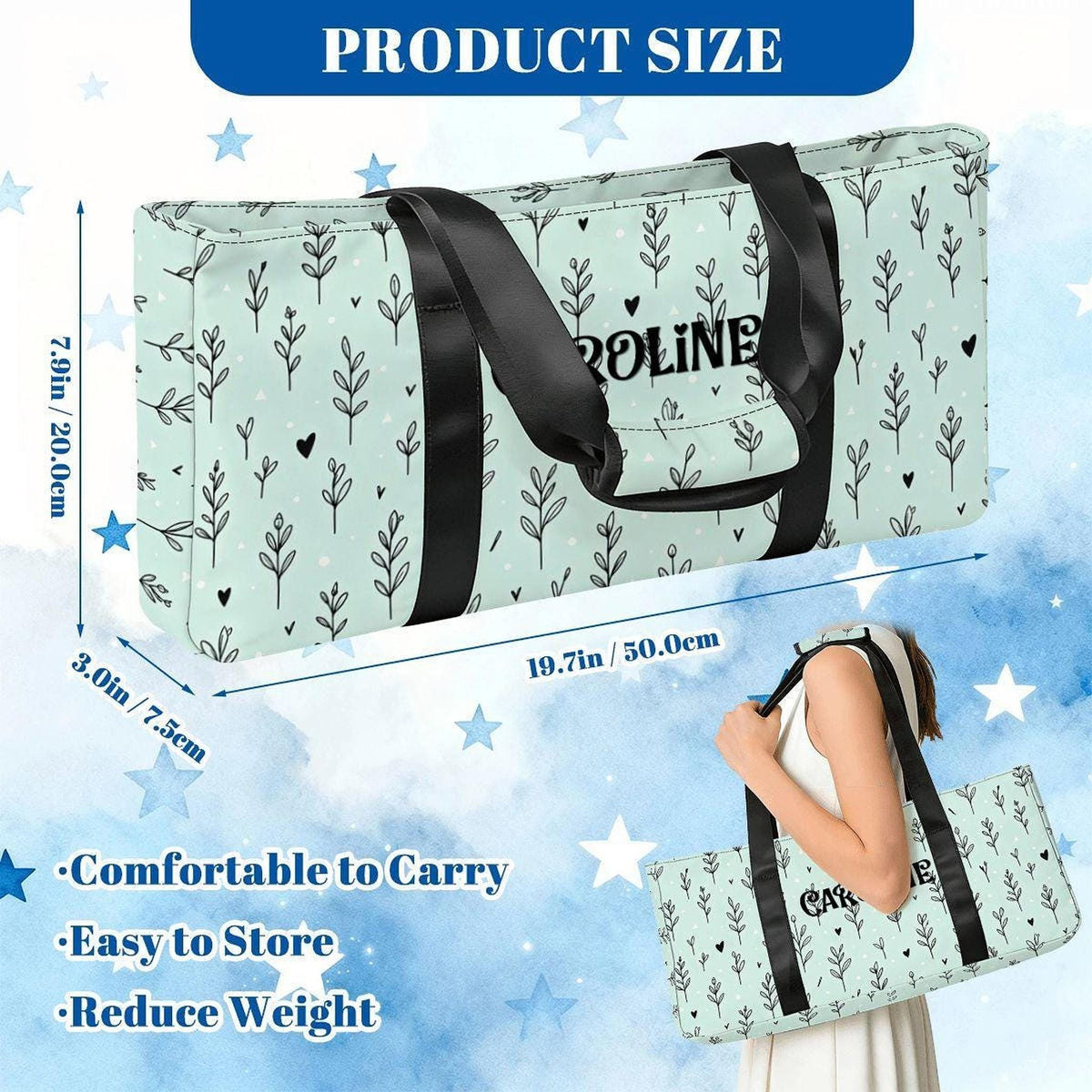 Personalized Mahjong Bag Set, 3-Piece Canvas Storage Organizer