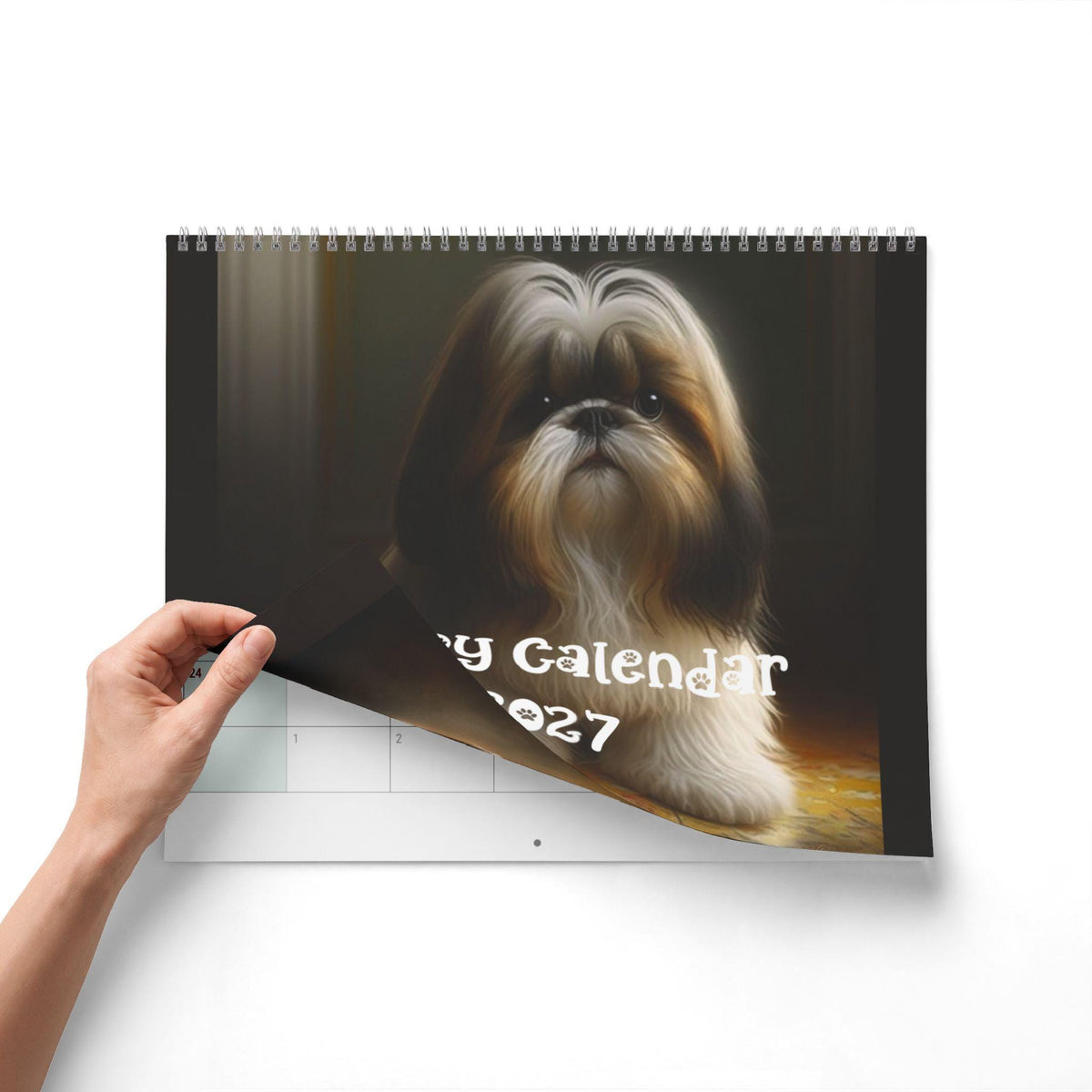 2027 Puppy Portraits Wall Calendar | Customizable Monthly Grids, Matte Paper