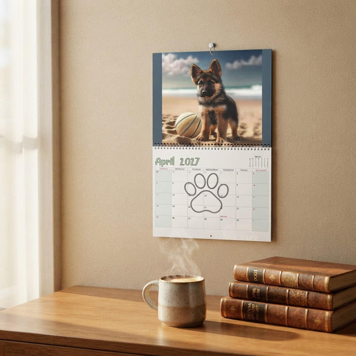 2027 Puppy Portraits Wall Calendar | Customizable Monthly Grids, Matte Paper