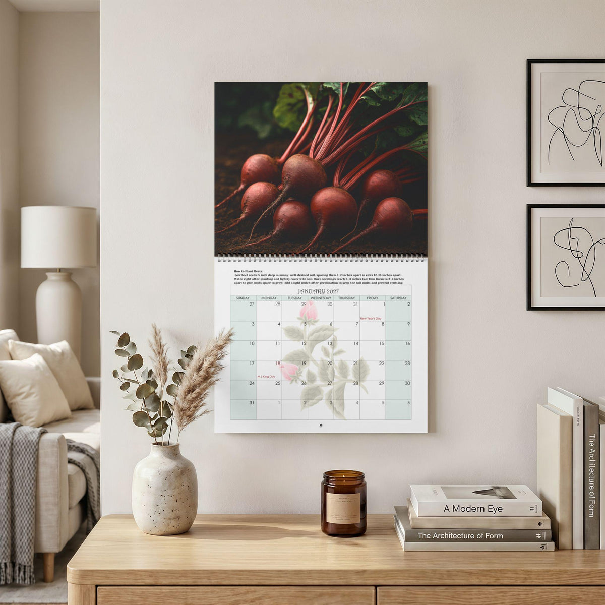 Planting Calendar 2027, Spiral-Bound Garden Planner with Writable Matte Grid Pages