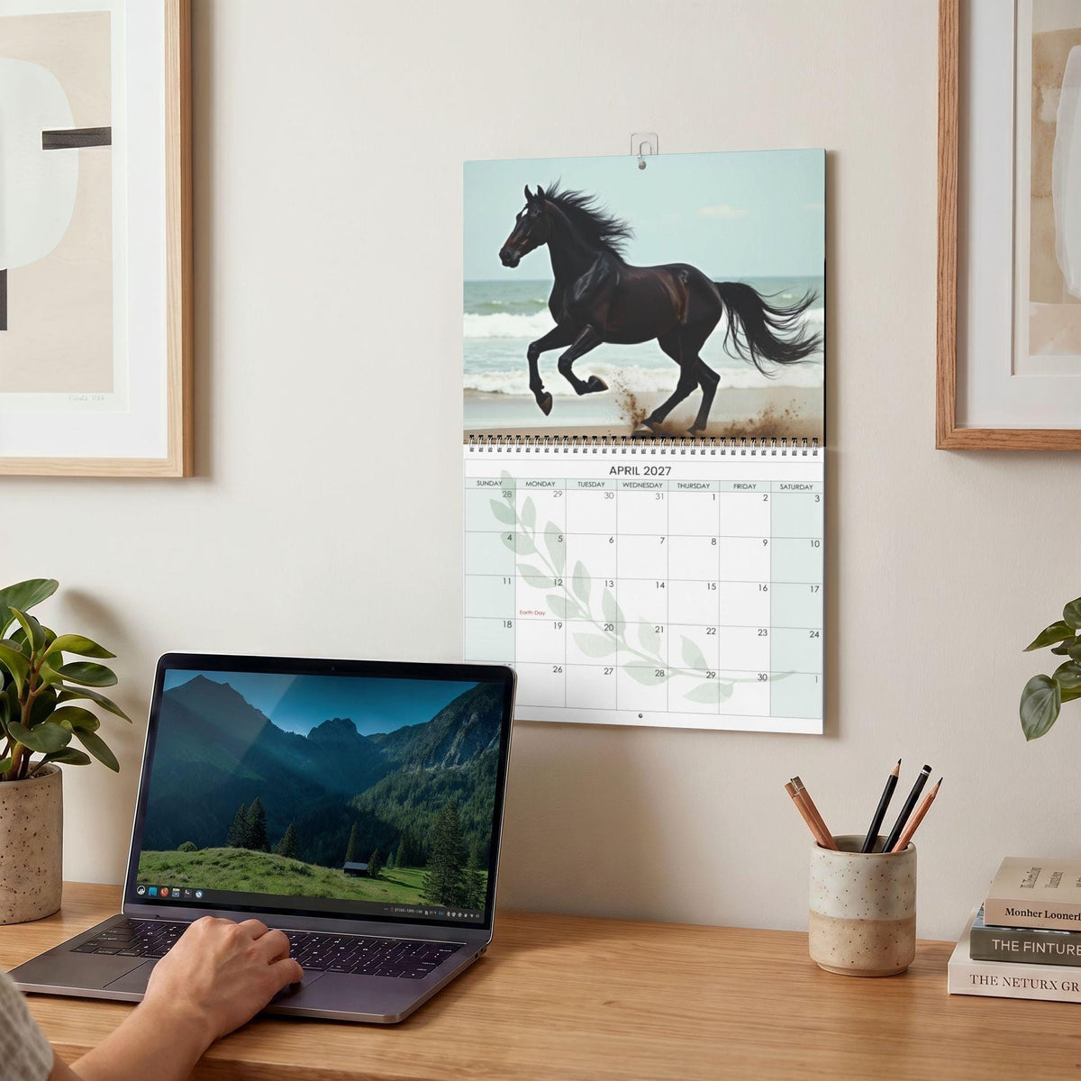 Horse Photography Wall Calendar 2027, Writable Matte Paper, Wire Binding